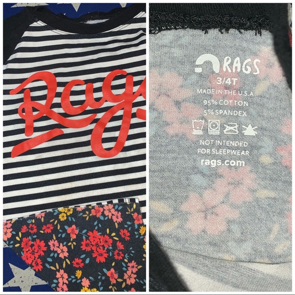 3/4 Rags to Raches floral tee LOT - Picture 2 of 3